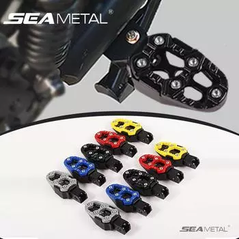 SEAMETAL 2 шт. Универсальные подножки для мотоцикла из алюминиевого сплава, педали чёрный