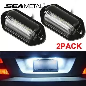 SEAMETAL 2x 6LED 12-24V Лампа для номерного знака автомобиля Лодка Грузовик Прицеп Подножка Водонепроницаемая лампа 2PCS чёрный