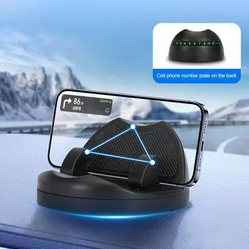 SEAMETAL 360° вращающийся автомобильный держатель для телефона крепление на приборную панель силиконовый кронштейн подставка для телефона 1pc чёрный