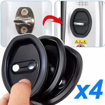 SEAMETAL 4PCS Автомобильный дверной замок защитная накладка амортизирующая дверная накладка утолщенная дверная антистолкновительная наклейка чёрный