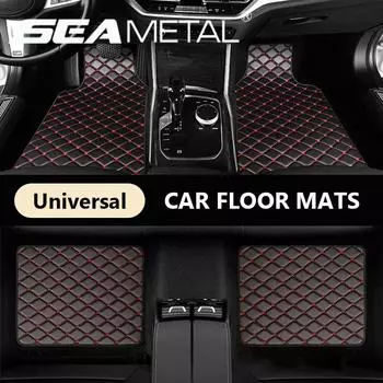 SEAMETAL 4шт автомобильные коврики водонепроницаемый нескользящий коврик из искусственной кожи коврик передний и задний коврик 4pcs чёрный