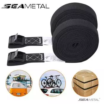SEAMETAL 5 м * 25 мм автомобильный натяжной трос, ремень, прочный ремень с храповым механизмом, сумка для багажа, крепление груза с металлической пряжкой, натяжитель буксирного троса чёрный