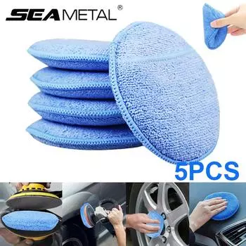 SEAMETAL 5 шт., полировальный воск, губка, пенопласт, аппликатор для удаления пыли, уход за автомобилем, полировальный коврик, аксессуары для аппликатора 5 PCS