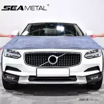 SEAMETAL 60x160 см большое полотенце из микрофибры для чистки автомобиля, утолщенная мягкая салфетка для сушки и полировки 60*160cm 1PC серый