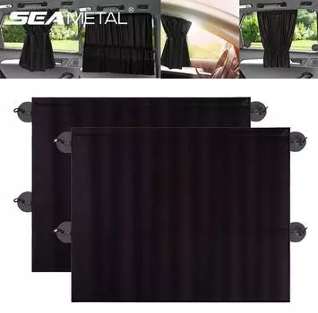 SEAMETAL 65*50 см автомобильный козырек от солнца, занавеска на боковое окно, авто складная занавеска с защитой от ультрафиолета, 2 шт. 2pcs чёрный