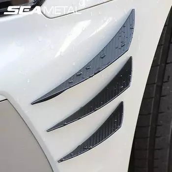 SEAMETAL 6 шт./компл., универсальный автомобильный внедорожник, хорошее качество, разветвители канард, передний бампер, плавники, накладка для губ углеродного волокна черного