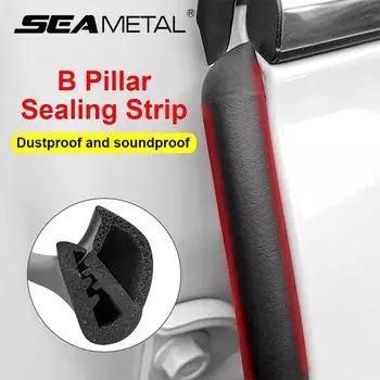 SEAMETAL Автомобильные уплотнительные полосы EPDM B-стойки Защита от шума и ветра Уплотнитель для кромки двери автомобиля Автомобильный герметик Аксессуары Декоративная полоса 1.6 meters чёрный
