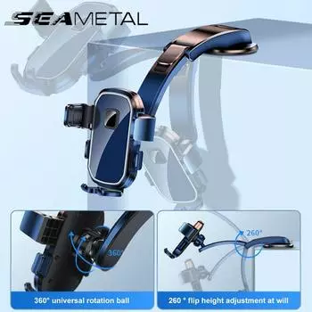 SEAMETAL Автомобильный держатель для телефона, подставка для приборной панели, универсальный держатель для сотового телефона с поддержкой GPS для iPhone 14 13 Pro 1pc чёрный