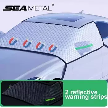 SEAMETAL Автомобильный лобовой козырек, автомобильный солнцезащитный козырек от снега, льда, мороза, водонепроницаемый козырек от солнца зелёный/серебряный