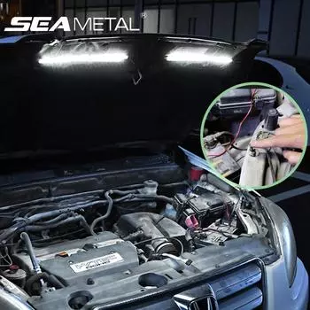 SEAMETAL Автомобильный светодиодный светильник под капотом, проверка работы двигателя, ремонт, автоматический комплект освещения, водонепроницаемые универсальные белые световые панели 1 in 1 белый