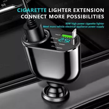 SEAMETAL Car Charger Quick Charge Cigarette Lighter Socket Charging Phone 360 Rotation 12V/24V Universal Mobile Phone Chargers