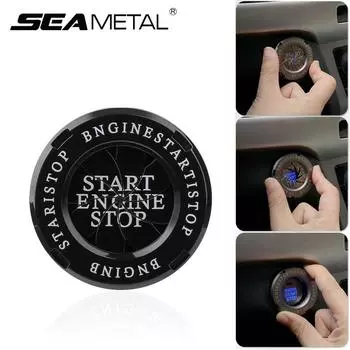SEAMETAL из цинкового сплава, крышка кнопки запуска двигателя автомобиля, стоп-выключателя, декоративная крышка, крышка кнопки чёрный