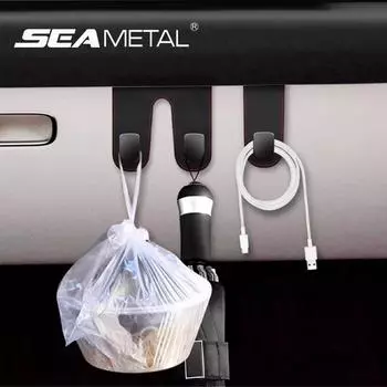 SEAMETAL Крючок для бардачка пассажира автомобиля Двойной крючок Вешалка для сумок Скрытые крючки для хранения Аксессуары для салона автомобиля Single hook чёрный