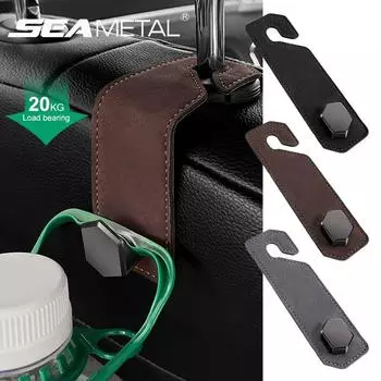 SEAMETAL Крючок для подголовника автомобильного сиденья Универсальный скрытый автомобильный крючок Замшевые металлические крючки для подвешивания Вешалки для спинки сиденья Аксессуары 1PC чёрный