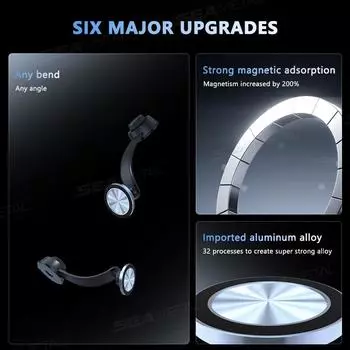 SEAMETAL Магнитный автомобильный держатель для телефона на приборную панель, автоматический воздуховыпускной кронштейн для мобильного телефона, регулируемый угол наклона для GPS-навигации мобильного телефона