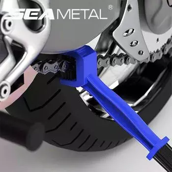 SEAMETAL Мотоциклетный очиститель цепи для велосипеда Щетка для цепи Горный шоссейный мотоцикл Велосипедный маховик Щетка Инструмент для чистки Аксессуары чёрный