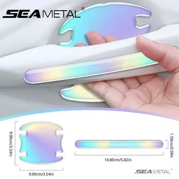 SEAMETAL Наклейка на дверцу автомобиля, устойчивая к царапинам, цветная наклейка на ручку дверцы, защитная наклейка для автомобиля, аксессуары для автомобиля Handle Sticker
