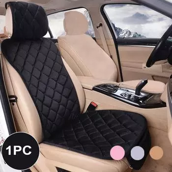 SEAMETAL плюшевая подушка для автомобильного сиденья, мягкая, удобная, дышащая, теплая, спереди, на одно сиденье, защитный чехол, автомобильные аксессуары 1PC Front Seat чёрный