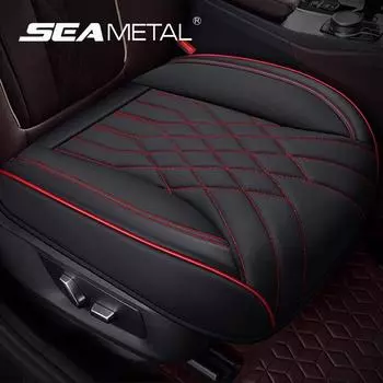 SEAMETAL полностью завернутый чехол на переднее сиденье автомобиля премиум-класса из искусственной кожи, подушка для сиденья автомобиля, дышащий противоскользящий защитный коврик для стула 1PC Front Seat чёрный