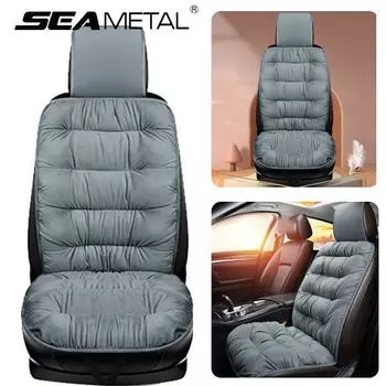 SEAMETAL роскошная плюшевая подушка для сиденья автомобиля - 1 шт. толстый теплый чехол для переднего сиденья со спинкой Front Single Seat Cover бежевый