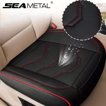 SEAMETAL Роскошный чехол для сиденья автомобиля из искусственной кожи, универсальная подушка для сиденья автомобиля, защитный коврик на все времена года 1pc front seat чёрный