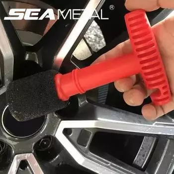 SEAMETAL щетка для автомобильных колес, щетка для автомобильной детализации, стальное кольцо, гайка ступицы, инструменты для очистки автомобильных дисков, набор щеток для детализации чёрный/красный