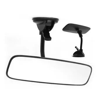 SEAMETAL Широкоугольное зеркало заднего вида для автомобиля, присоска, шланг, салонное зеркало заднего вида для автомобиля, вращающееся на 360°, универсальное автомобильное зеркало заднего вида чёрный