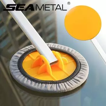 SEAMETAL швабра для мытья автомобиля, щетка для лобового стекла с вращающейся на 180 ° чистящей головкой, выдвижной ручкой серый/жёлтый