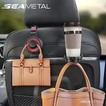 SEAMETAL складной автомобильный подстаканник с крючком для сумки и держателем для телефона 3 в 1 автомобильные крючки для хранения 1pc чёрный