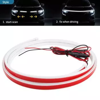 SEAMETAL струящиеся светодиодные фонари на капоте автомобиля, полоса, направляющая на капот двигателя, декоративная световая панель, автомобильные фары, дневные ходовые огни автомобиля 1.2m красный