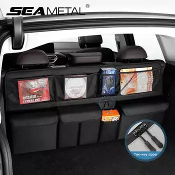 SEAMETAL сумка для хранения на заднем сиденье автомобиля, органайзер для багажника автомобиля, универсальный органайзер для хранения в салоне автомобиля чёрный