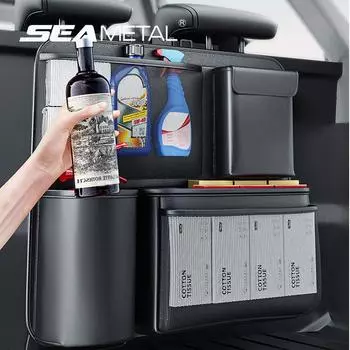 SEAMETAL Сумка для хранения в багажнике автомобиля, подвесная сумка для хранения на заднем сиденье автомобиля, многофункциональная сумка для хранения в багажнике автомобиля чёрный