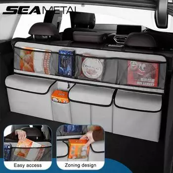 SEAMETAL Сумка для хранения в багажнике автомобиля Складной органайзер Подвесная сумка для хранения на спинку сиденья автомобиля Коробка для хранения Аксессуары для автомобиля чёрный