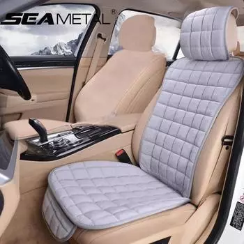 SEAMETAL Зимний чехол для сиденья автомобиля Защитный чехол для переднего сиденья автомобиля Плюшевые автомобильные колпачки Защитный коврик Универсальный 1 peice of front seat чёрный