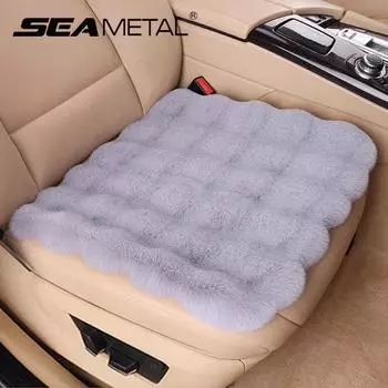 SEAMETAL Зимняя теплая универсальная противоскользящая плюшевая мягкая накладка на переднее сиденье автомобиля 1 шт. 1pc чёрный