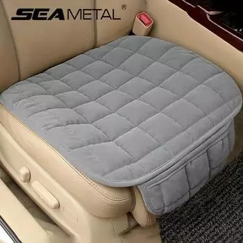 SEAMETAL Зимняя теплая универсальная противоскользящая плюшевая мягкая накладка на переднее сиденье автомобиля 1pc чёрный
