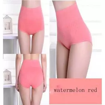 Seamless High Womens Elastic High Waist Tummy Control Body Shaper Briefs Pants Watermelon red,One size