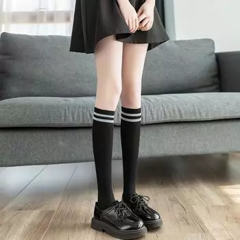 Seamless Women Stockings Nylon Tights Fashion Striped Splicing Pantyhose Ladies black-B