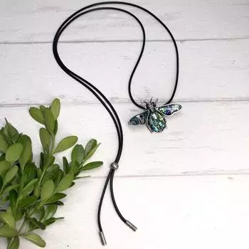 Seashell ancient silver bee necklace femininity simple sweater chain shell blue sandstone pendant jewelry