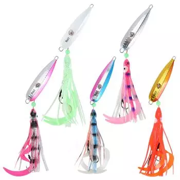SEASKY Inch Octopus Bait Set Boat Fishing Thai Sea Bream Red Sea Root Fish Lure Color Set 150g Octopus & 5-Color Mule, Mule, Bream, Yellowtail,