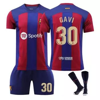 Season Barcelona 2324 Home Number 30 Gavi Football Jersey Suit Apparel Sport 16(90-100cm)