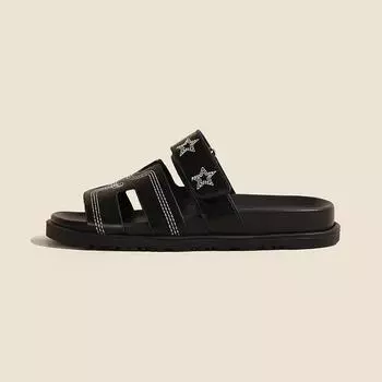 Season change clearance second uncle slippers women wear summer new ugly cute beach summer slippers Velcro one-word sandals 35