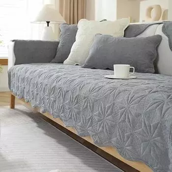 Seasonal Universal Thickened Sofa Mat Solid Color Chenille Minimalist Comfortable Seat Cushions Breathable Dustproof Sofa Towel 70x70cm 1pcs