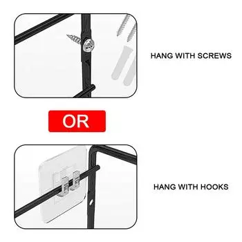 Seasoning Shelf For Home Restaurant Single Layer Metal Hanging Racks Spice Jar Storage Rack Kitchen Organizer Wall-Mounted 2 Pcs чёрный