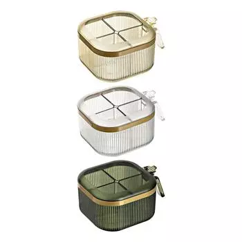 Seasoning Storage Container Sturdy Practical Storage Container 4 Compartment for Dining Room Home Kitchen Restaurant Pepper