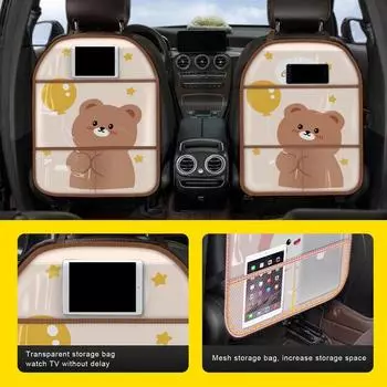 Seat Back Protector Car SeatBack Organizer Seat Protector Kick Mats Waterproof Anti Kick Mat For Organizing Protective Anti-dirt