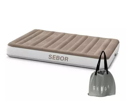 Sebor Premium Air Single Camping Air Compact Storage Inflator Air Mat для комфортного отдыха на случай стихийных бедствий 203 x 101 x 23 Грузоподъемность 150 кг Кровать, Коврик, Кемпинг, хаки