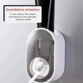 Second generation upgraded toothpaste squeezer, toothpaste dispenser bracket, no punching, dust-proof wall mounted bracket, bath