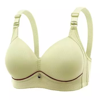 Second hair large size without steel rim bra middle-aged and elderly thin women s underwear comfortable bra 36/80C cup чёрный