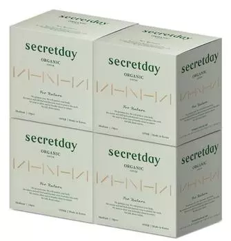 Secret Day For Nature Organic Sanitary Napkins 4 packs, 4 types, choose 1 (medium / large / overnight / long panty liner) Overnight 8 sheets*4 packs